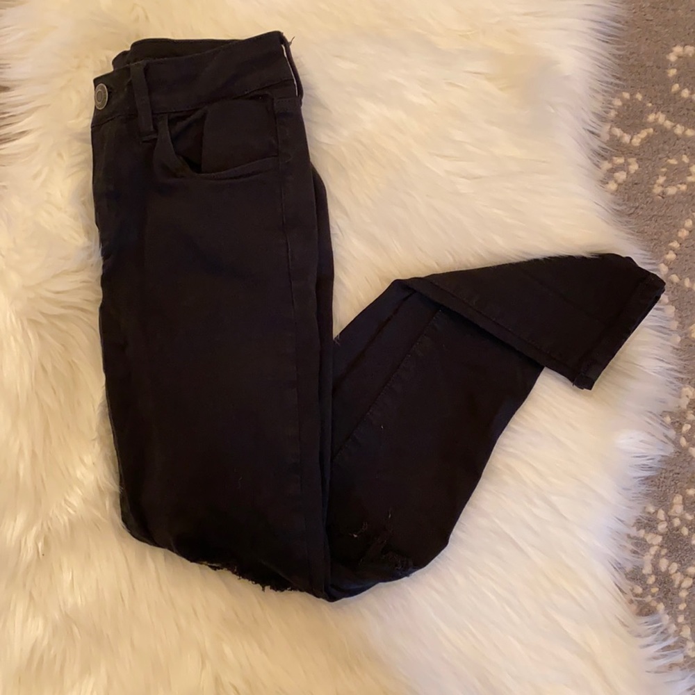 AEO Distressed Black Jeans